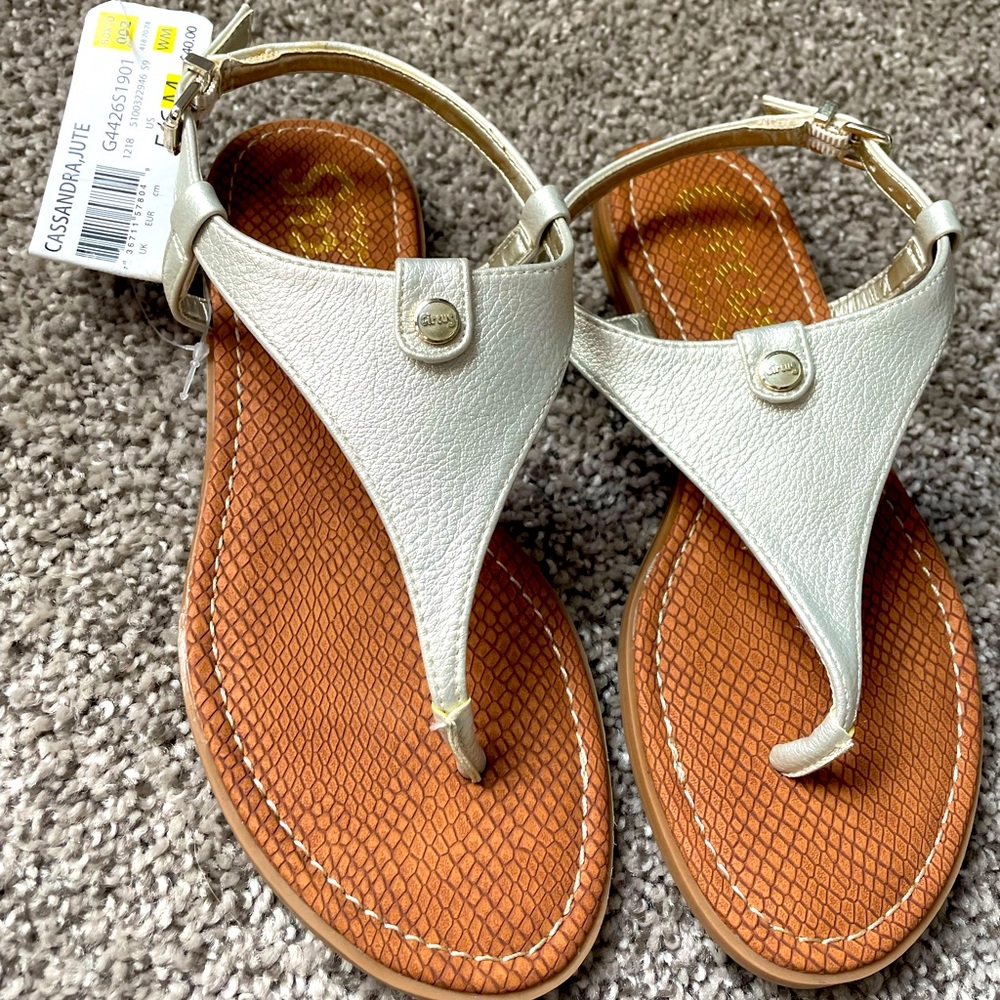 Silver Sandals. Never worn, with tags